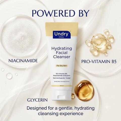 Undry Hydrating Facial Cleanser with Niacinamide & Pro-Vitamin B5 - 100 ml - Image 3
