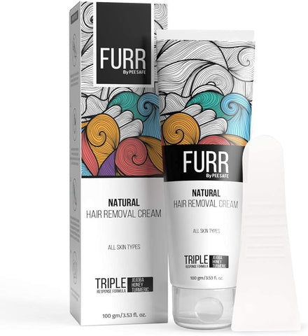 Pee Safe FURR Natural Hair Removal Cream with Vitamin E, 100g