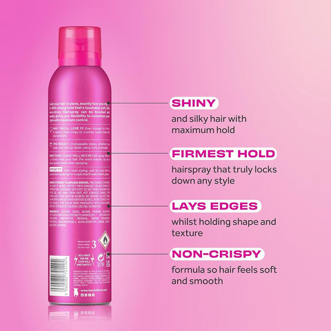 Lee Stafford Hair Spray Strong Hold, No Stiffness - 250ml - Image 2