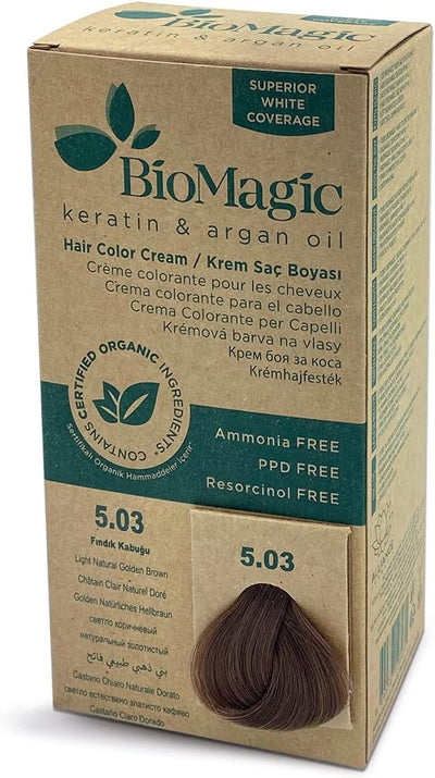 Biomagic Hair Colour Cream - 5/03 Light Natural Golden Brown, 60ml