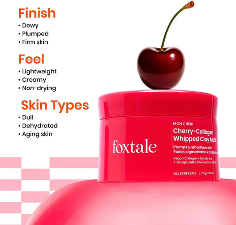 Foxtale Mon Cheri Cherry Collagen Whipped Clay Mask - 75g - Image 5