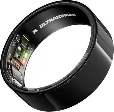Ultrahuman Aster Black Smart Ring - Track Sleep, Stress & HRV, Size 6