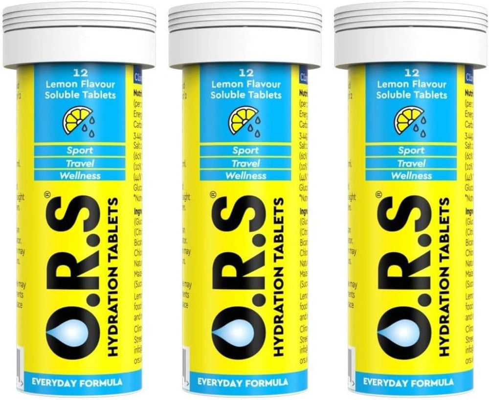 ORS Hydration Natural Lemon Electrolyte Tablets, Vegan & Gluten-Free - 36 Tablets