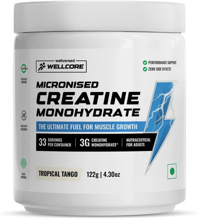 Wellcore Creatine Monohydrate - Micronised Powder, Tropical Tango, 122g