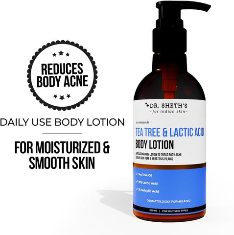 Dr. Sheth's Exfoliating Tea Tree & Lactic Acid Body Lotion - 200ml - Image 2