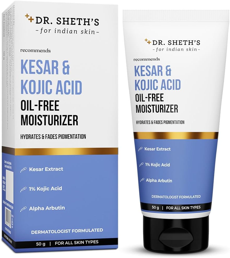 Dr. Sheth's Face Moisturiser with Kesar & Kojic Acid - Oil-Free, 50g