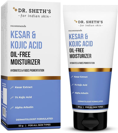 Dr. Sheth's Face Moisturiser with Kesar & Kojic Acid - Oil-Free, 50g