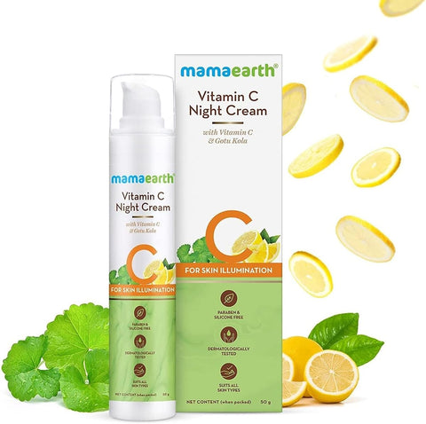 Mamaearth Vitamin C Night Cream with Gotu Kola - 50g - Image 2