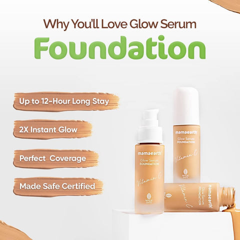 Mamaearth Glow Serum Foundation - Vitamin C, Nude Glow 30ml - Image 2