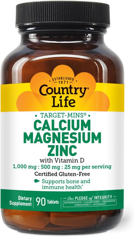 Country Life Calcium Magnesium Zinc Tab 90's