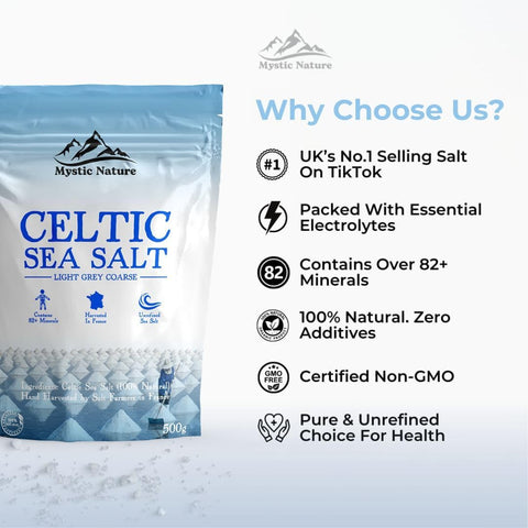 Mystic Nature Celtic Sea Salt - 100% Natural Unrefined, 500g - Image 4