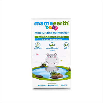 Mamaearth Baby Bathing Soap Bar with Goat Milk & Oatmeal - 75g, Pack of 2