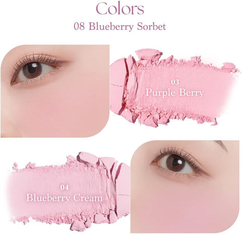 Dasique Blending Mood Cheek Palette - Blueberry Sorbet, Vegan, 4 Shades - Image 5