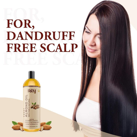 Rey Naturals Cold Pressed Coconut & Sweet Almond Oil - 200ml Each - Image 3