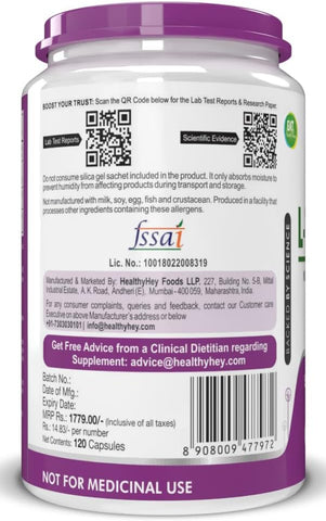 HealthyHey Nutrition L-Theanine 100mg Vegetarian Capsules - 120 Count - Image 8
