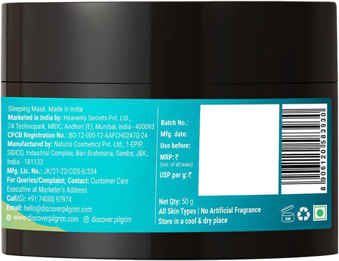 Pilgrim Squalane Glow Sleeping Mask with Alpha Arbutin & Hyaluronic Acid, 50gm - Image 7
