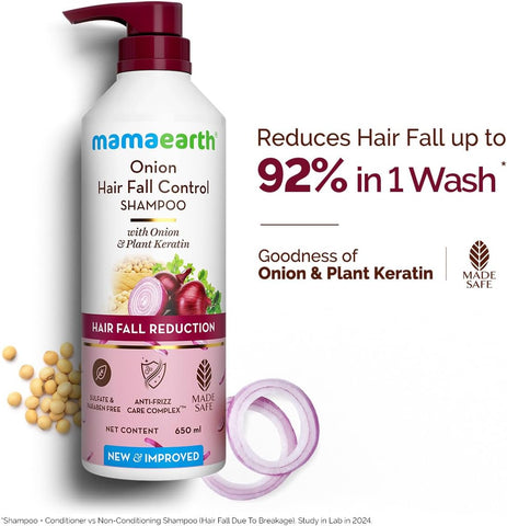 Mamaearth Onion Shampoo with Plant Keratin - Hair Fall Reduction - 650ml - Image 7