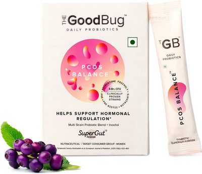 The Good Bug PCOS Balance SuperGut Powder - Pre & Probiotic Blend with Myo+D-Chiro Inositol - 15 Days Pack