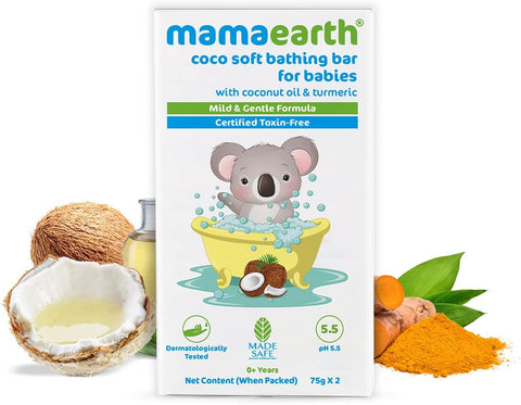 Mamaearth Baby Bathing Bar with Coconut Oil & Turmeric - 75g x 2 - Image 2