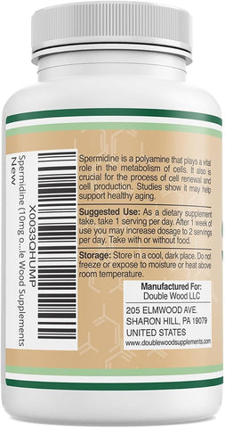 Doublewood Spermidine Supplement - 10mg, 120 Capsules - Image 3