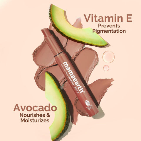 Mamaearth Moisture Matte Lipstick - Shade 04 Cinnamon Nude, with Avocado Oil & Vitamin E, 2g - Image 4