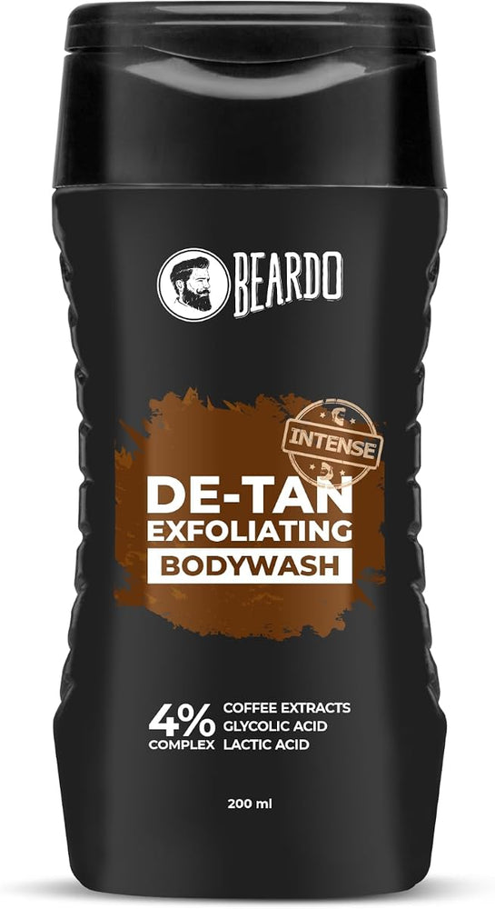 Beardo Detan Exfoliating Body Wash - 4% Glycolic & Lactic Acid, Coffee Extracts - 200ml