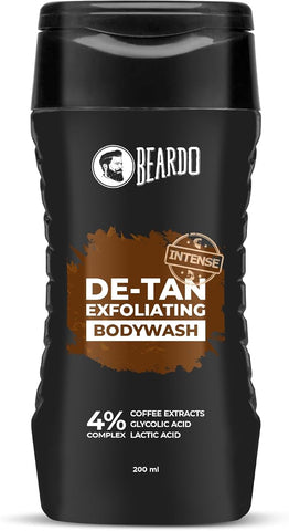 Beardo Detan Exfoliating Body Wash - 4% Glycolic & Lactic Acid, Coffee Extracts - 200ml