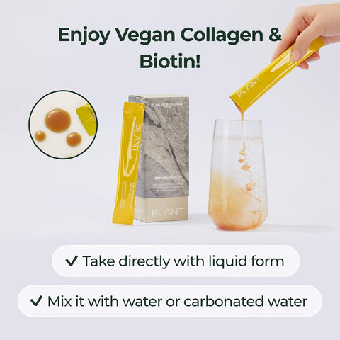PLANT Vegan Liquid Collagen + Biotin - Lemon Flavour, 15 Sachets - Image 4
