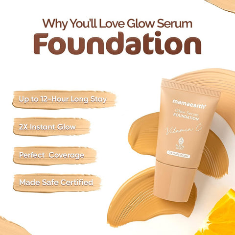 Mamaearth Glow Serum Foundation with Vitamin C & Turmeric - 18ml - Image 6