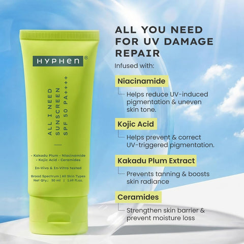 Hyphen All I Need Lightweight SPF 50 PA++++ Sunscreen - 50ml - Image 5