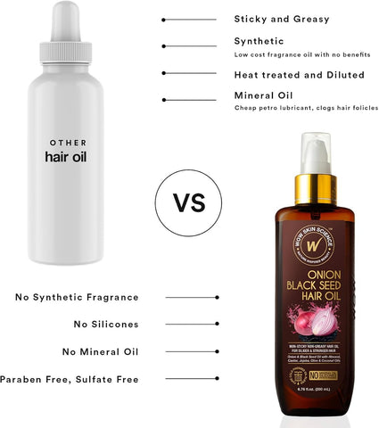Wow Skin Science Onion Black Seed Hair Oil with Comb - 200ml - Image 5