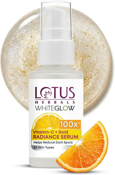 Lotus Herbals Face Serum with Vitamin C + Gold for Radiance - 30ml