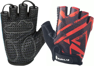 Burnlab Flex Gym Gloves with Grip & Soft Padding - Medium, Brown & Black