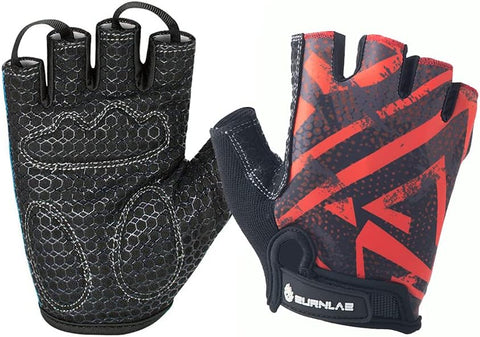 Burnlab Flex Gym Gloves with Grip & Soft Padding - Medium, Brown & Black