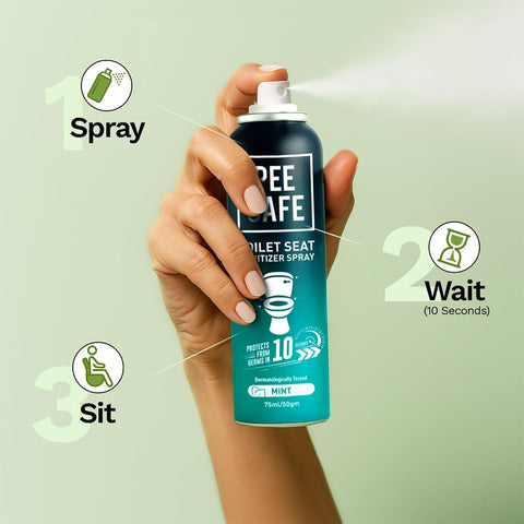 Pee Safe Toilet Seat Sanitizer Spray - Mint, IPA Formula, 75 ml - Image 4