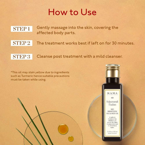 Kama Ayurveda Nalpamaradi Thailam - Herbal Skin Brightening Oil, 100ml - Image 5