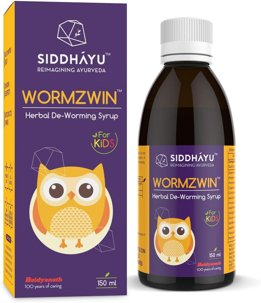 Siddhayu Wormzwin Deworming Syrup for Kids - Herbal Solution, 150ml