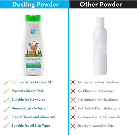 Mamaearth Dusting Powder - Organic Oatmeal & Arrowroot, Baby Care - 300g - Image 5