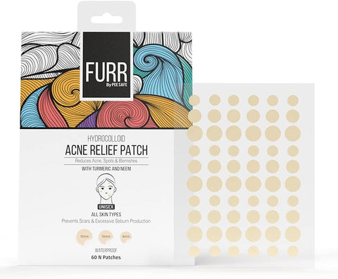 Pee Safe FURR Acne Relief Patches - Hydrocolloid & Plant-Based - 60 Patches