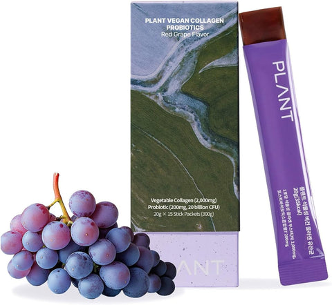 PLANT Vegan Collagen Probiotic Jelly - Grape Flavour, 15 Sachets