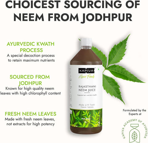 Kapiva Organic Ayurvedic Neem Leaf Juice - Immunity Booster & Detox, 1L - Image 3