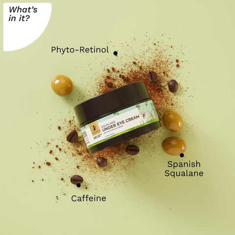 Pilgrim Squalane (Plant derived) Under eye cream for wrinkles & puffy eyes Dark circle remover All skin types 30 gm