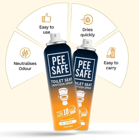 Pee Safe Citrus Toilet Seat Sanitizer Spray - 75ml - Image 3