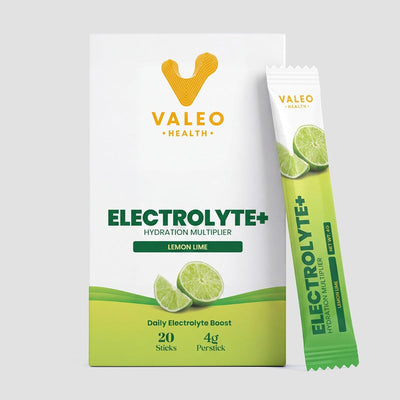 Valeo Hydration Electrolyte+ Drink Mix - Lemon & Lime, 20 Stick Packs, Sugar-Free