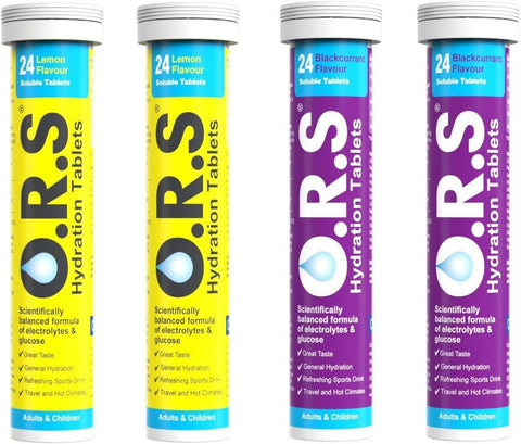 ORS Hydration Tablets - Electrolytes, Lemon & Blackcurrant, 96 Tablets