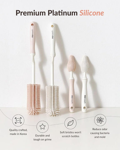 Moyuum Silicone Bottle Cleaning Brush Set with Rotating Handle - Mint - Image 2