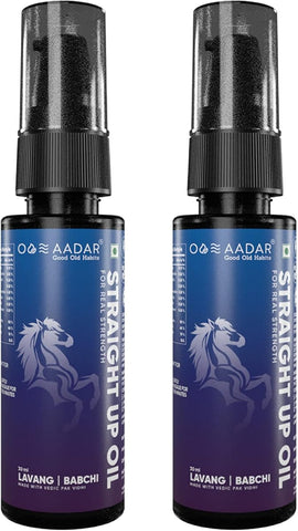 Aadar Straight Up Oil - Ayurvedic Herbal Blend with Lavang & Babchi - 30 ml Pack of 2