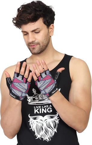 Burnlab Flex Gym Gloves - Spandex, Gel Padding, Small, White & Pink - Image 5
