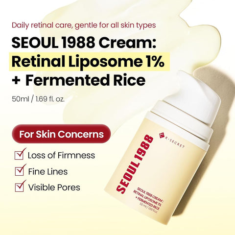K-SECRET SEOUL 1988 Face Moisturiser - Retinal Liposome 1% & Fermented Rice - 50ml - Image 2