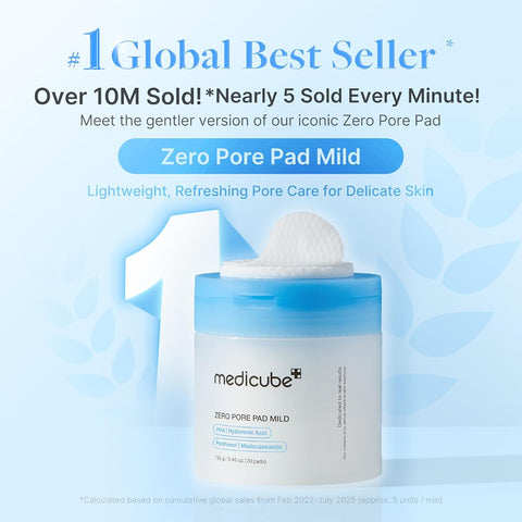 Medicube Zero Pore Pads Mild 2.0 - PHA Exfoliating Toner Pads - 70 Sheets - Image 2